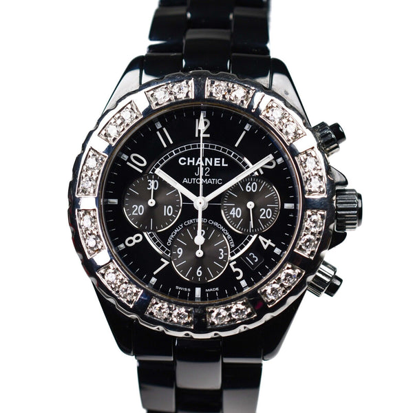 Chanel J12 Chronograph H1178 41mm COSC Automatic Retail $22,350 Diamond Bezel