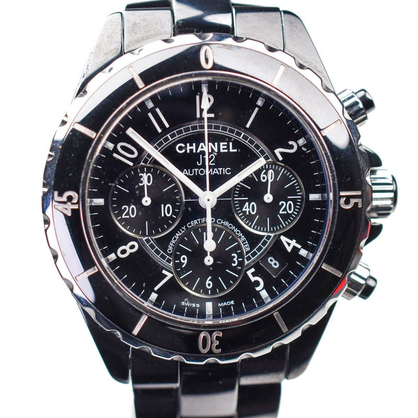 Chanel 2000s J12 Chronograph H0940 Retail $8,200 Automatic Black Ceramic 41mm