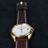 Grand Seiko 5645-7005 18k Yellow Gold 1973 Automatic Hi-Beat 35mm Rare Linen