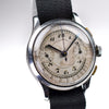 1940s Two Register Pulsations Steel Chronograph Fixed Lugs 33mm Column Wheel