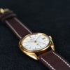 Grand Seiko 5645-7005 18k Yellow Gold 1973 Automatic Hi-Beat 35mm Rare Linen