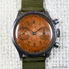 Record Sport Stainless Steel 1940s Oversized Chronograph Copper Patina Dial Rare