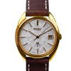 Grand Seiko 5645-7005 18k Yellow Gold 1973 Automatic Hi-Beat 35mm Rare Linen